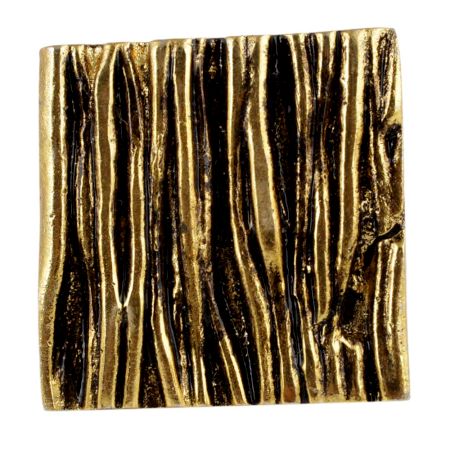 Square Bark Shape Antique Golden Aluminium Dresser Knob